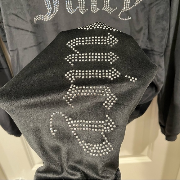 JUICY COUTURE Sleepwear Velour pijama 2 Set Black Size M spell out silver - Picture 10 of 11